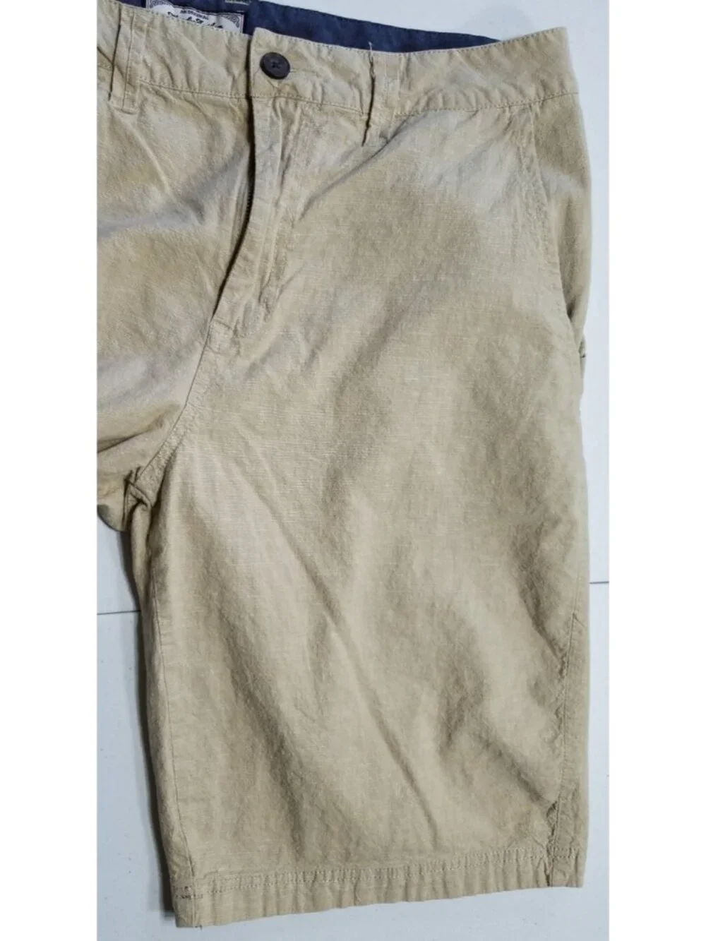 Flag & Anthem Flat Front Stretch Khaki Chino Casual Dress Shorts Men's Size 33